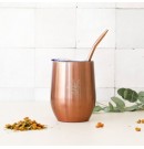 Calebasse isotherme rose cuivre et sa bombilla Orginal maté | Aroma