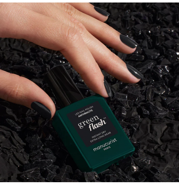 Vernis green flash Anthracite 15ml Manucurist | Aroma Beauté