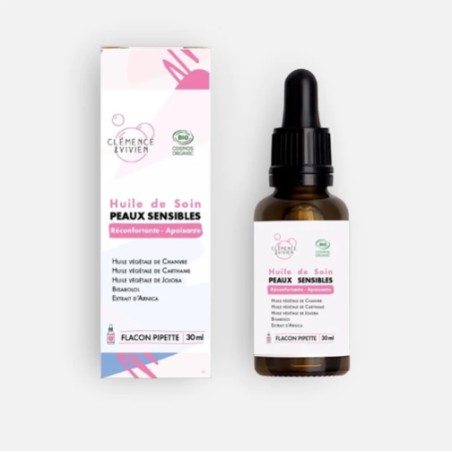 Huile de soin peaux sensibles 30 ml Clemence et vivien| Aroma Beauté