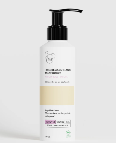 Huile demaquillante toute douce rose muguet  Clémence et Vivien| Aroma Beauté Lyon